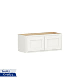 Shenandoah PRO Express Breckenridge 30-in W x 12.125-in H x 12-in D Linen Partial Overlay Wall Fully Assembled Plywood Cabinet (Recessed Panel Shaker Door Style)