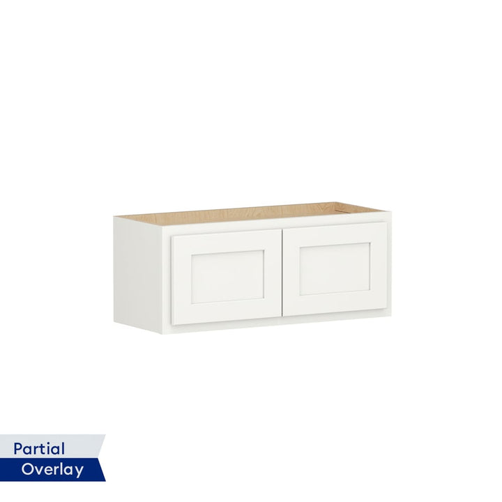 Shenandoah PRO Express Breckenridge 30-in W x 12.125-in H x 12-in D Linen Partial Overlay Wall Fully Assembled Plywood Cabinet (Recessed Panel Shaker Door Style)