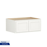 Shenandoah PRO Express Breckenridge 36-in W x 15.125-in H x 24-in D Linen Partial Overlay Wall Fully Assembled Plywood Cabinet (Recessed Panel Shaker Door Style)