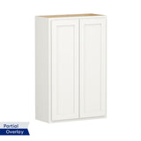 Shenandoah PRO Express Breckenridge 24-in W x 42.125-in H x 12-in D Linen Partial Overlay Wall Fully Assembled Plywood Cabinet (Recessed Panel Shaker Door Style)