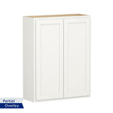 Shenandoah PRO Express Breckenridge 33-in W x 42.125-in H x 12-in D Linen Partial Overlay Maple Wall Fully Assembled Plywood Cabinet (Recessed Panel Shaker Door Style)