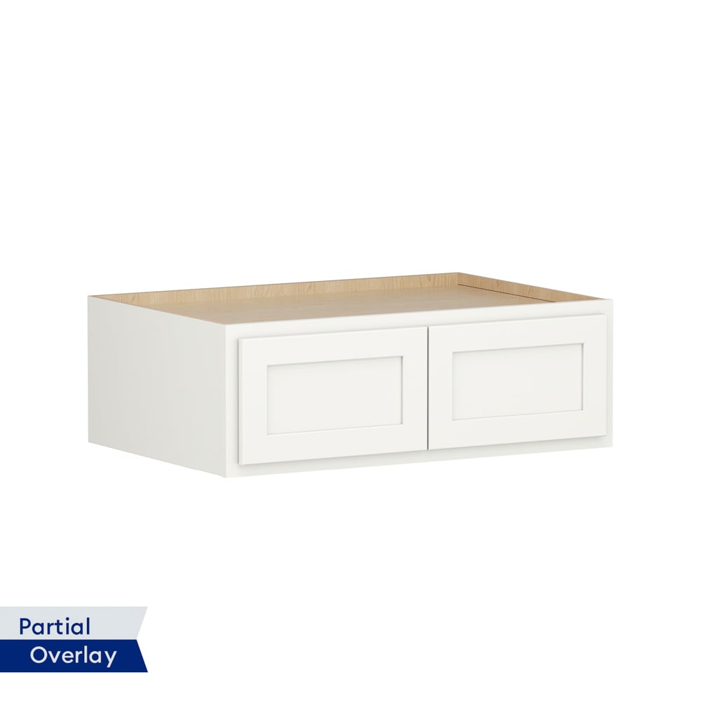 Shenandoah PRO Express Breckenridge 36-in W x 12.125-in H x 24-in D Linen Partial Overlay Wall Fully Assembled Plywood Cabinet (Recessed Panel Shaker Door Style)