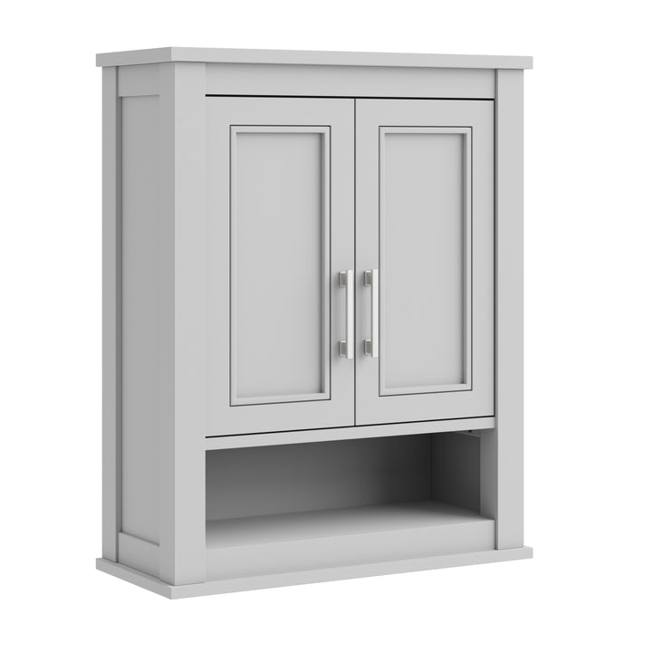 allen + roth Crest Hill 24-in x 30-in x 10-in True Gray Soft Close Bathroom Wall Cabinet