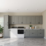 RELIABILT Overlake 24-in W x 36-in H x 24-in D Gray Diagonal Corner Wall Ready To Assemble Plywood Cabinet (Recessed Panel Shaker Style)