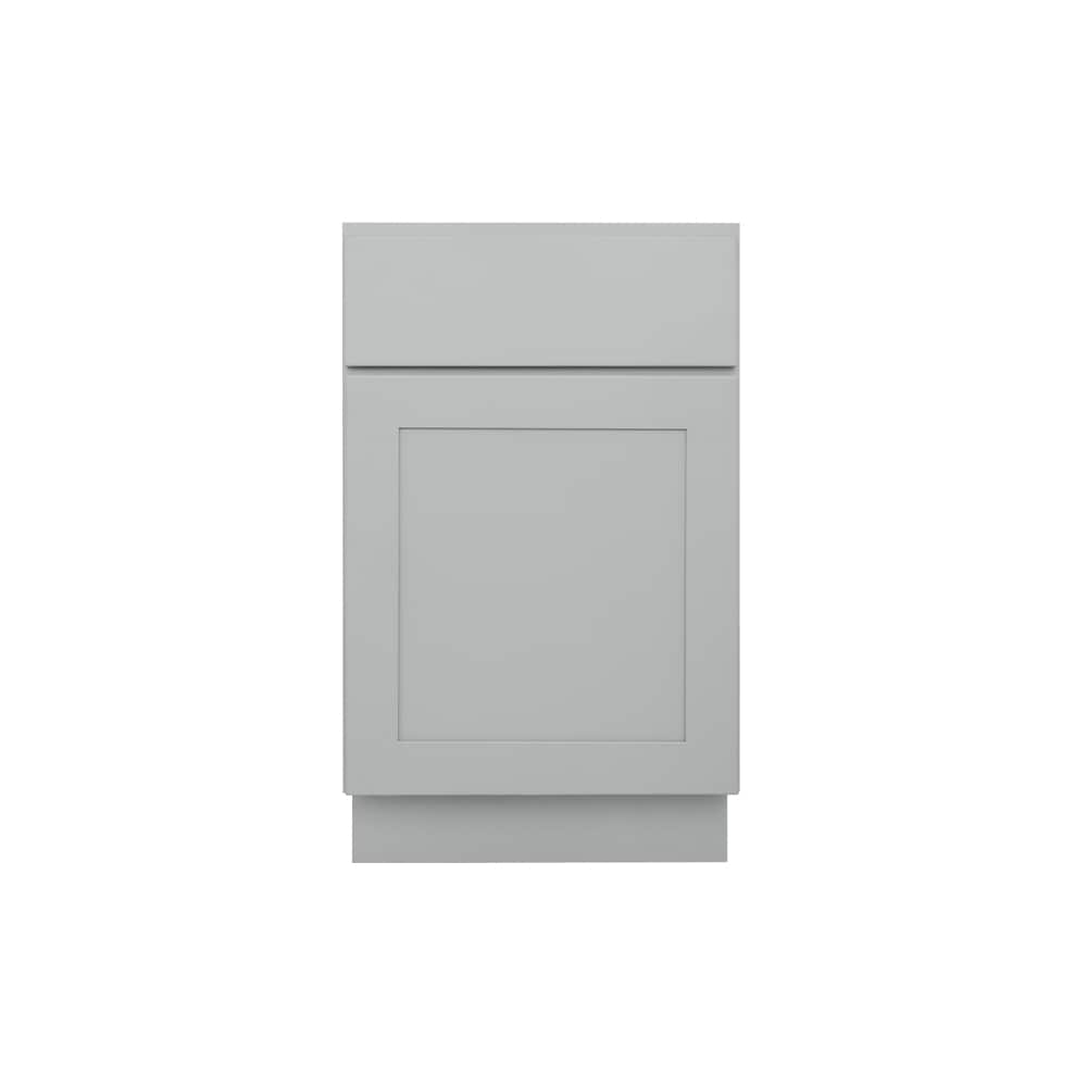 RELIABILT Overlake 24-in W x 34.5-in H x 24-in D Gray 1-Drawer Base Ready To Assemble Plywood Cabinet (Recessed Panel Shaker Door Style)