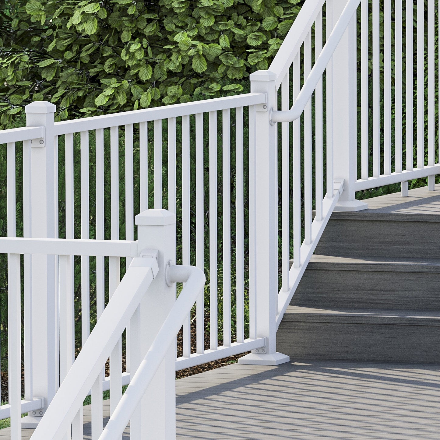 Deckorators 9.87-in x 2.89-in ADA Handrail Textured White Aluminum Post Connector