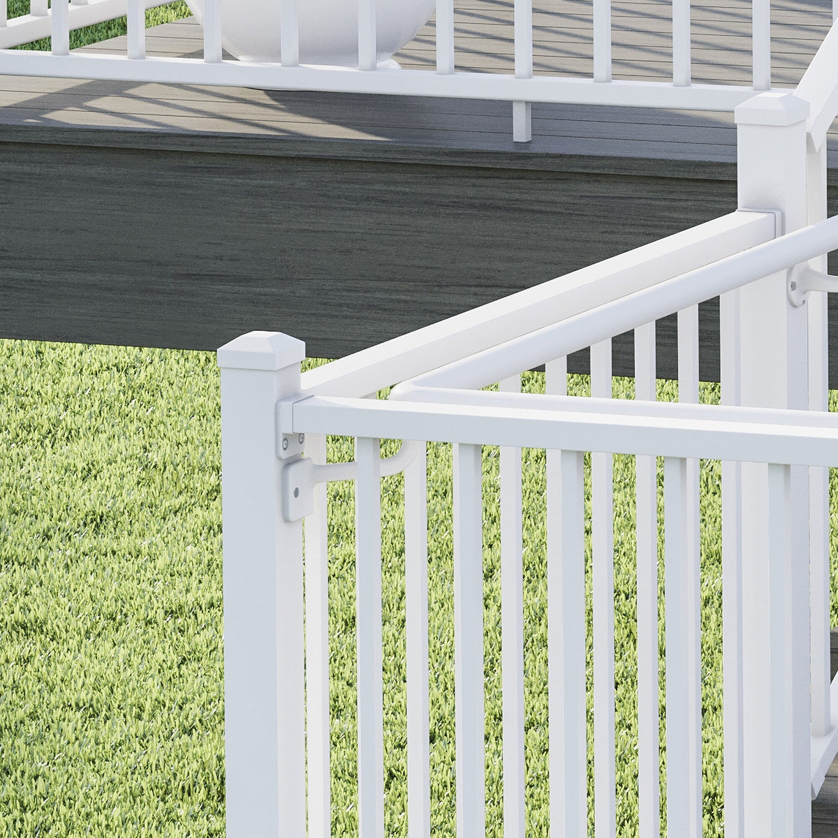 Deckorators 6-in White Aluminum Rail Bracket