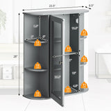 WELLFOR 23.5-in x 28-in Surface Mount Gray Mirrored Medicine Cabinet