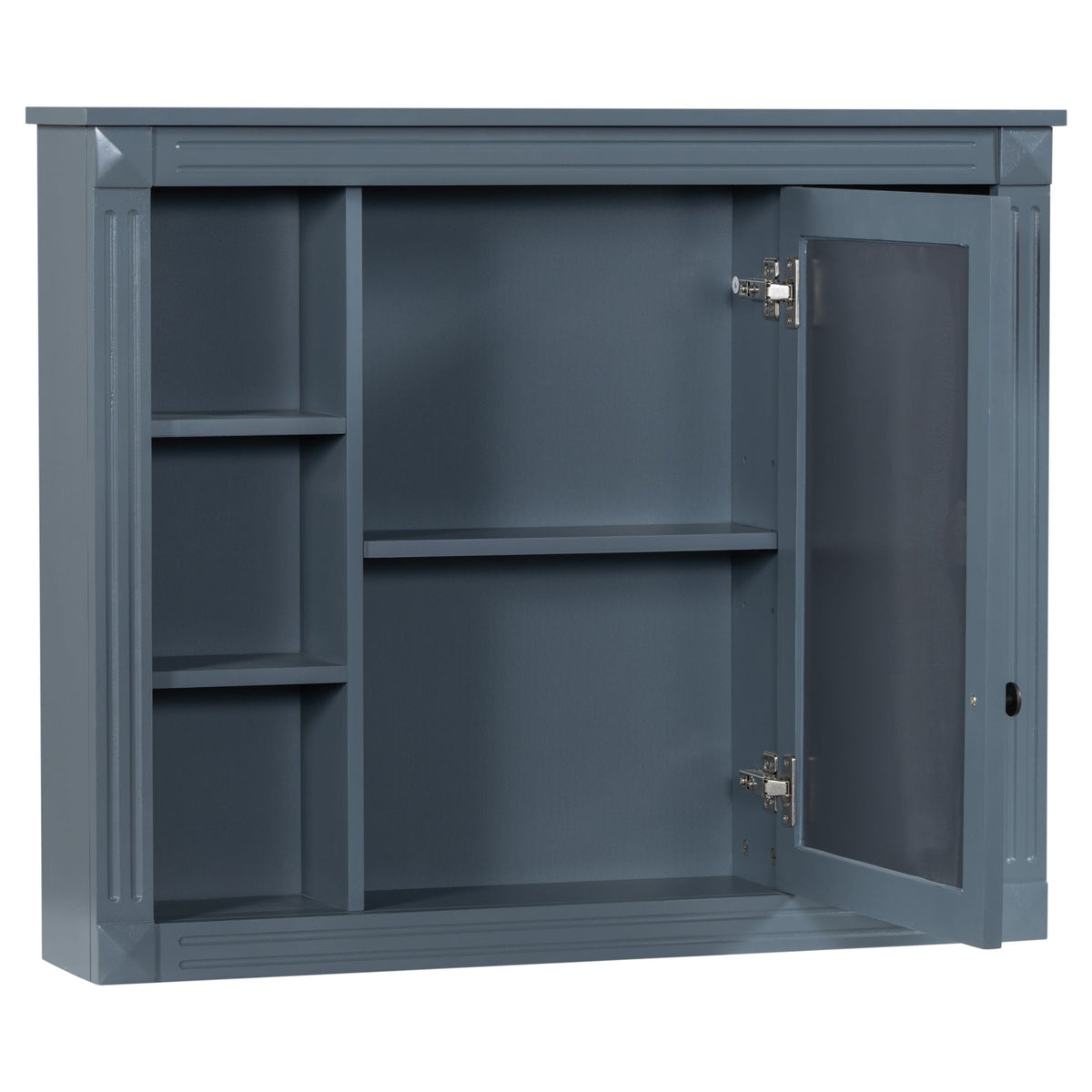 WELLFOR 35-in x 28.7-in Surface Mount Blue Mirrored Soft Close Medicine Cabinet