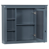 WELLFOR 35-in x 28.7-in Surface Mount Blue Mirrored Soft Close Medicine Cabinet