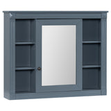 WELLFOR 35-in x 28.7-in Surface Mount Blue Mirrored Soft Close Medicine Cabinet