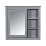 WELLFOR 30-in x 28-in Surface Mount Gray Mirrored Soft Close Medicine Cabinet