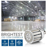 Hyperikon 125W LED Corn Bulb Street Light Bulbs COB (625W Equivalent) Large Mogul E39 Base Outdoor and Indoor Area Lighting