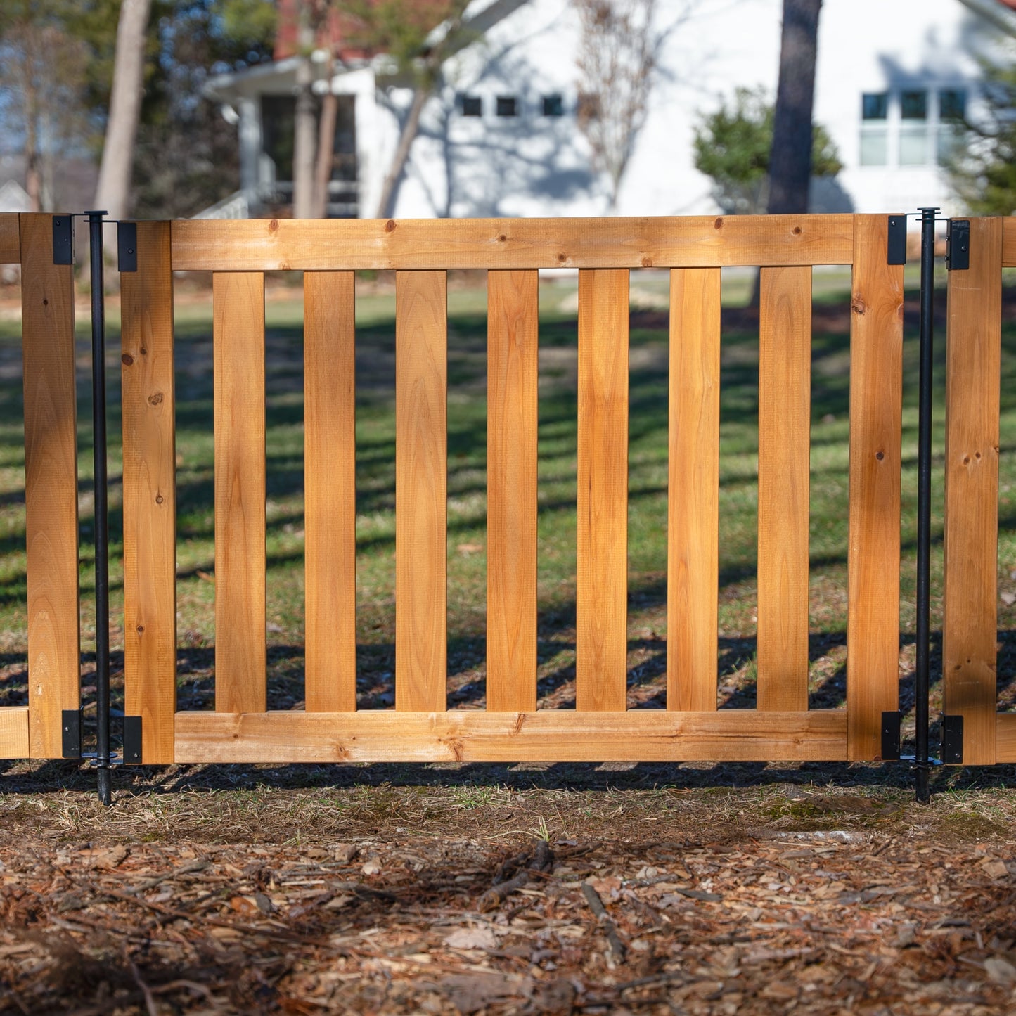 Zippity Outdoor Products 2.7-ft x 4-ft Pressure Treated Cedar Flat-top Garden No Dig Fence Panel