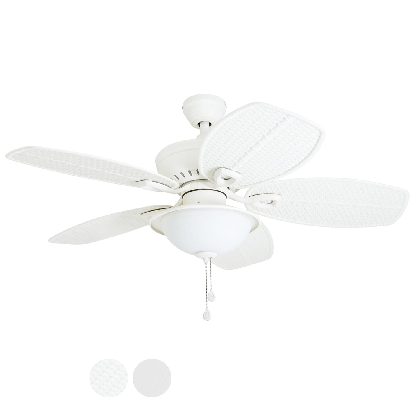 Harbor Breeze Cedar Shoals 44-in White Downrod or Close Mount Indoor/Outdoor Ceiling Fan with Light Kit