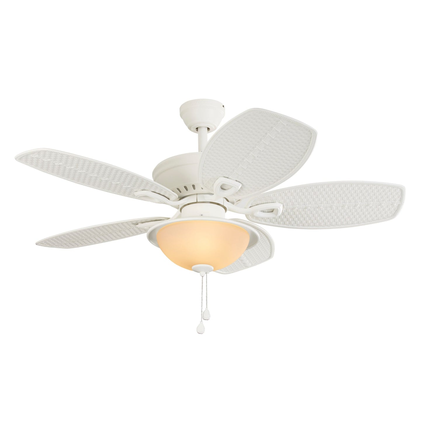 Harbor Breeze Cedar Shoals 44-in White Downrod or Close Mount Indoor/Outdoor Ceiling Fan with Light Kit