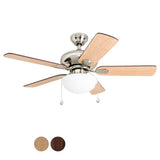 Harbor Breeze Caratuk River 52-in Brushed Nickel LED Indoor Ceiling Fan with Light, Reversible Auburn/Blonde Blades (5-Blade)