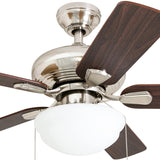 Harbor Breeze Caratuk River 52-in Brushed Nickel LED Indoor Ceiling Fan with Light, Reversible Auburn/Blonde Blades (5-Blade)