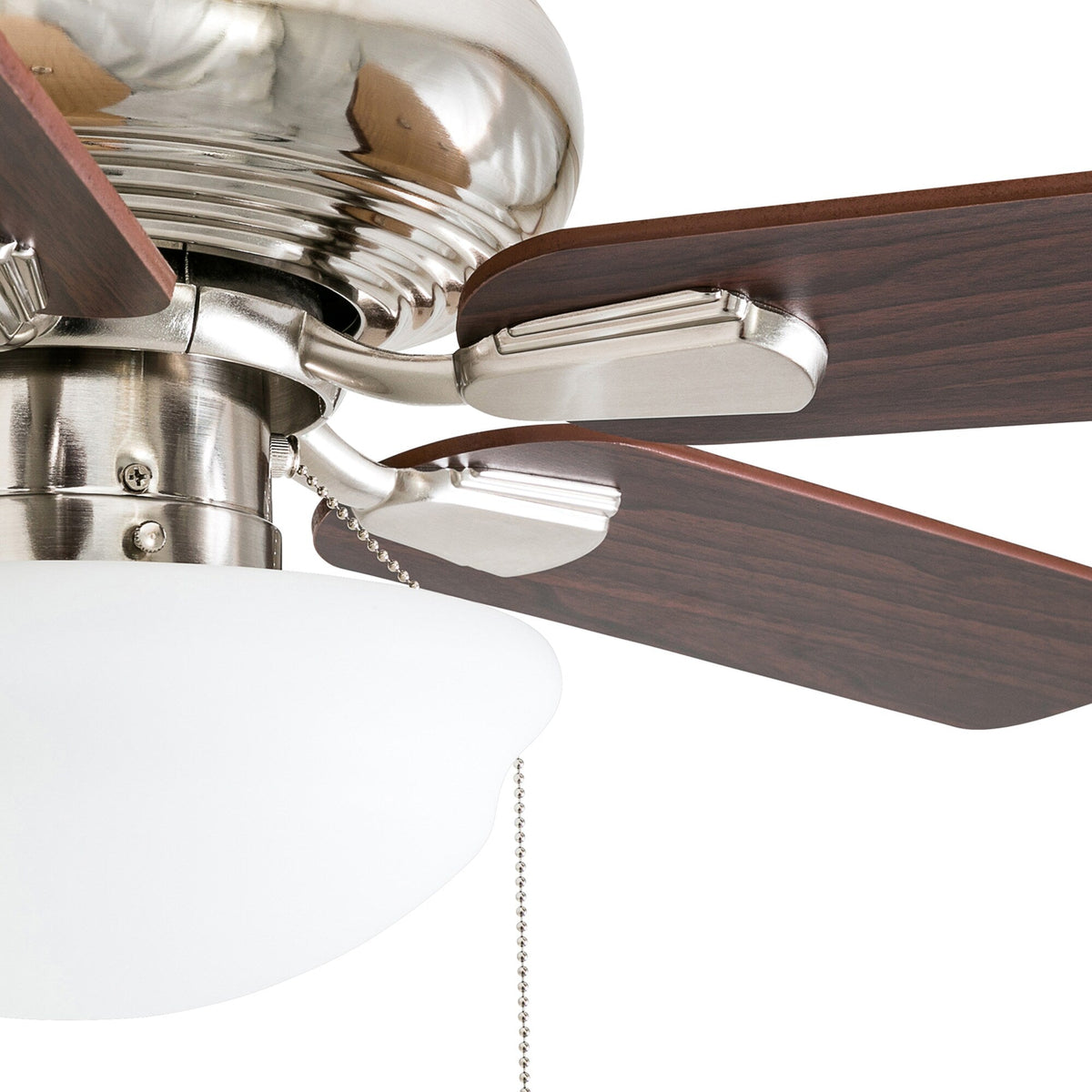 Harbor Breeze Caratuk River 52-in Brushed Nickel LED Indoor Ceiling Fan with Light, Reversible Auburn/Blonde Blades (5-Blade)