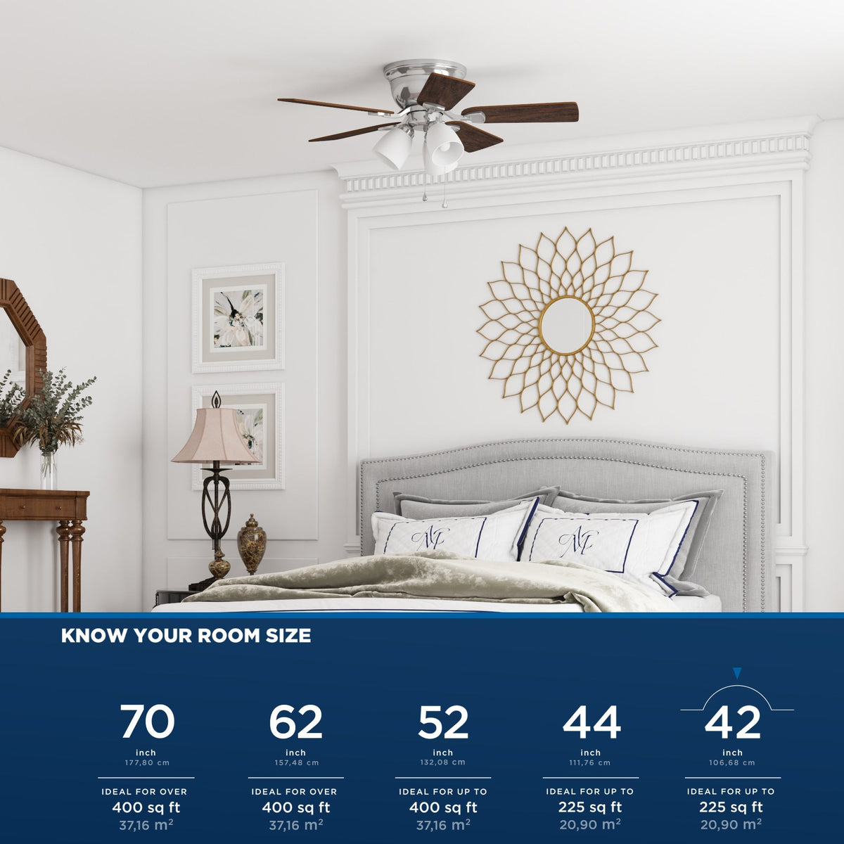 Harbor Breeze Centreville 42-in Brushed Nickel LED Indoor Flush Mount Ceiling Fan with Light Kit (5-Blade)