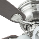 Harbor Breeze Centreville 52-in Brushed Nickel LED Indoor Flush Mount Ceiling Fan with Light Kit (5-Blade)