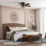 Harbor Breeze Centreville 42-in Oil-Rubbed Bronze LED Indoor Flush Mount Ceiling Fan with Light Kit (5-Blade)