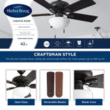 Harbor Breeze Caratuk River 42-in Oil Rubbed Bronze LED Indoor Ceiling Fan with Light (5-Blade)