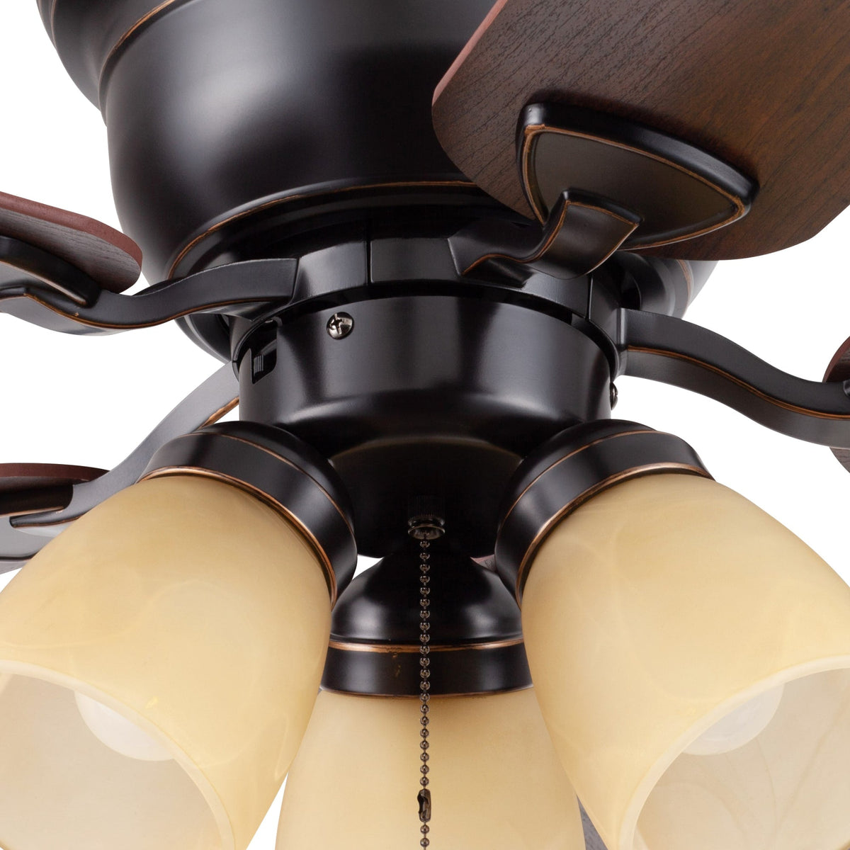 Harbor Breeze Centreville 42-in Oil-Rubbed Bronze LED Indoor Flush Mount Ceiling Fan with Light Kit (5-Blade)