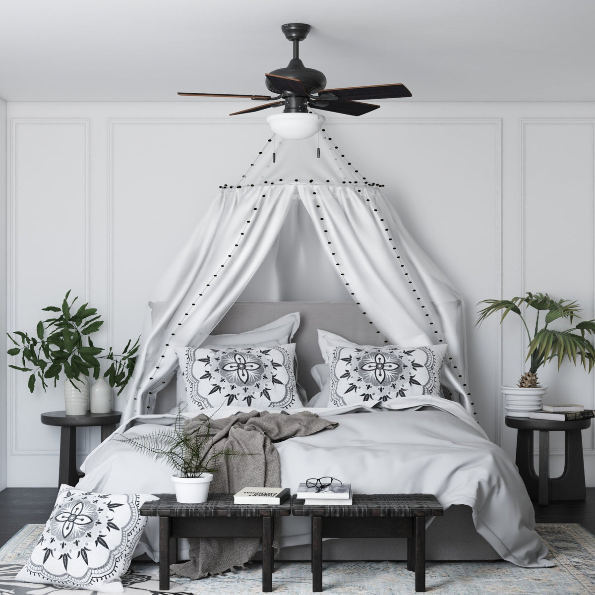 Harbor Breeze Caratuk River 42-in Oil Rubbed Bronze LED Indoor Ceiling Fan with Light (5-Blade)