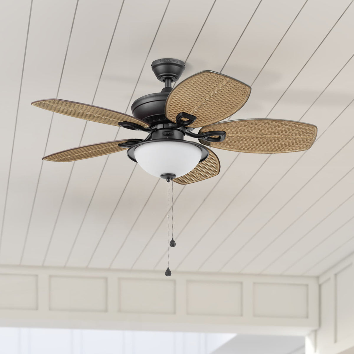 Harbor Breeze Cedar Shoals 44-in Oil-Rubbed Bronze LED Indoor/Outdoor Ceiling Fan with Light Kit, 5-Blade
