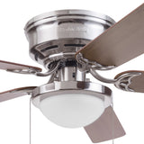 Harbor Breeze Armitage 52-in Brushed Nickel LED Indoor Flush Mount Ceiling Fan with Light, 5-Blade