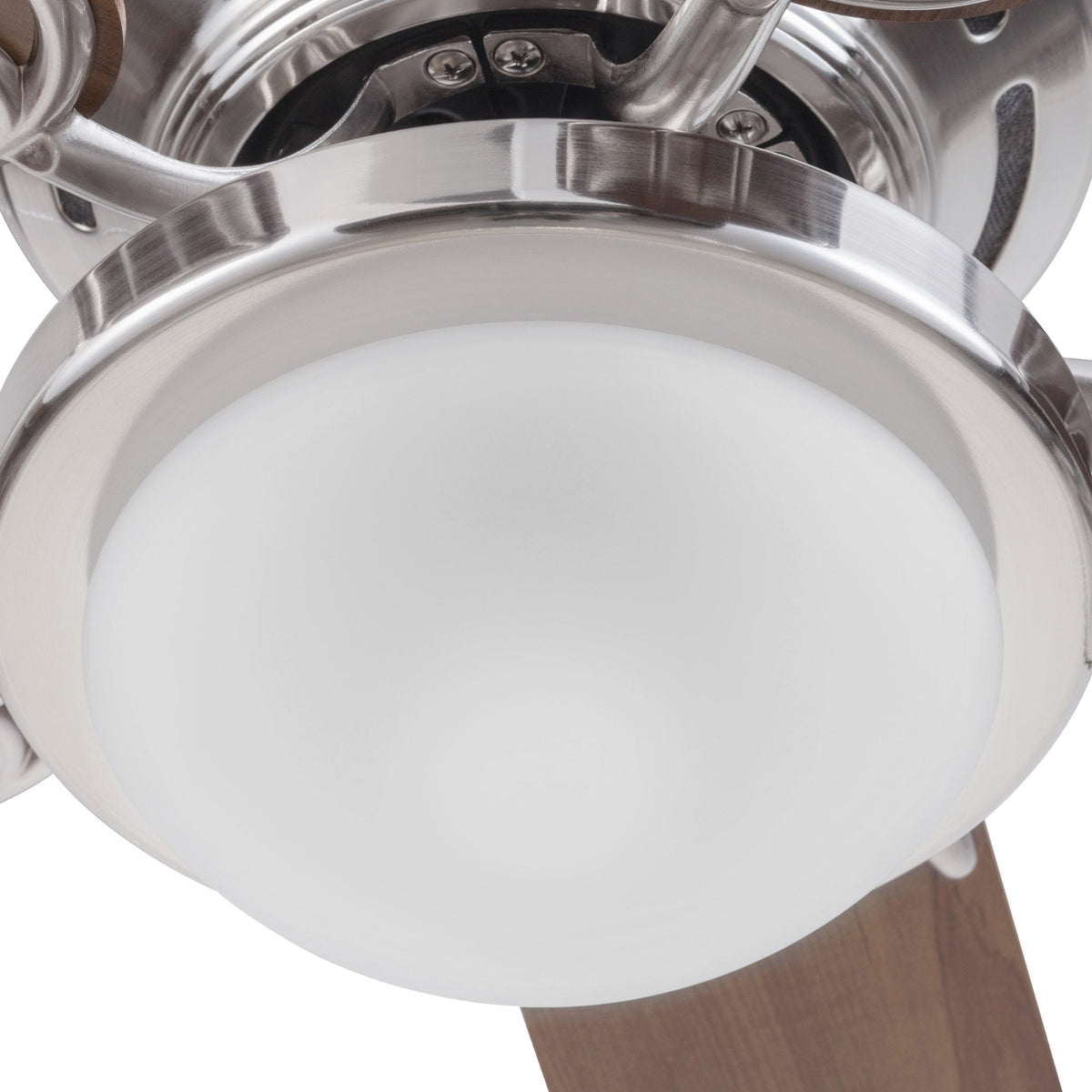 Harbor Breeze Armitage 52-in Brushed Nickel LED Indoor Flush Mount Ceiling Fan with Light, 5-Blade