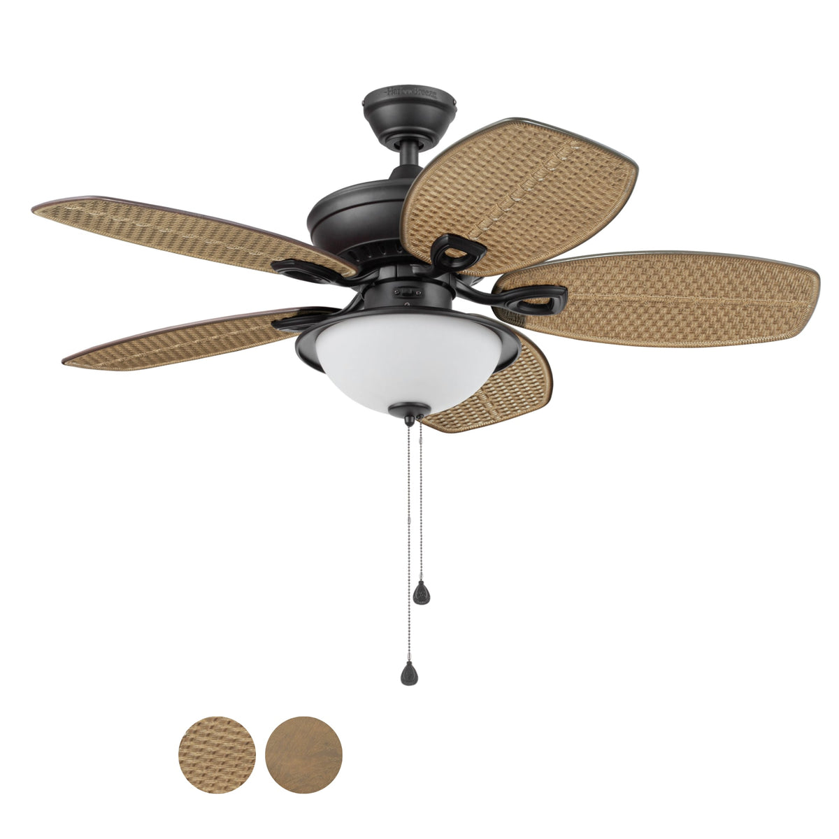 Harbor Breeze Cedar Shoals 44-in Oil-Rubbed Bronze LED Indoor/Outdoor Ceiling Fan with Light Kit, 5-Blade