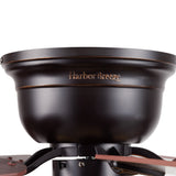 Harbor Breeze Centreville 52-in Oil-Rubbed Bronze LED Indoor Flush Mount Ceiling Fan with Light (5-Blade)