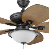 Harbor Breeze Cedar Shoals 44-in Oil-Rubbed Bronze LED Indoor/Outdoor Ceiling Fan with Light Kit, 5-Blade