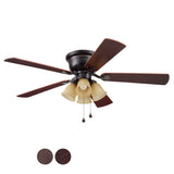 Harbor Breeze Centreville 52-in Oil-Rubbed Bronze LED Indoor Flush Mount Ceiling Fan with Light (5-Blade)