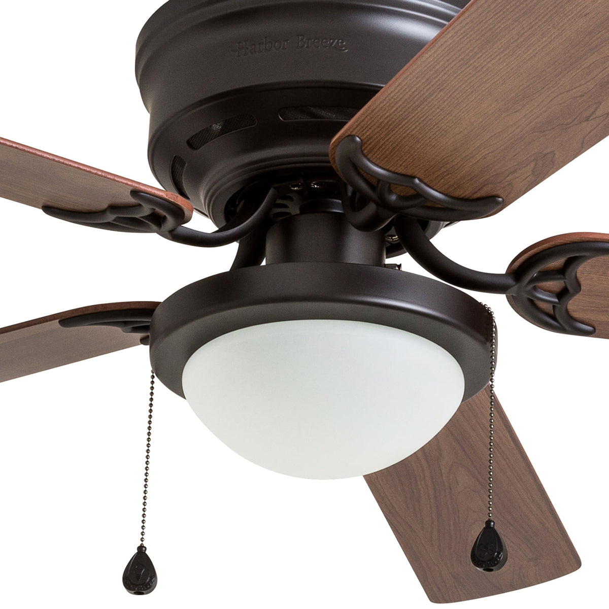 Harbor Breeze Armitage 52-in Bronze LED Indoor Flush Mount Ceiling Fan with Light Kit (5-Blade)
