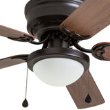 Harbor Breeze Armitage 52-in Bronze LED Indoor Flush Mount Ceiling Fan with Light Kit (5-Blade)