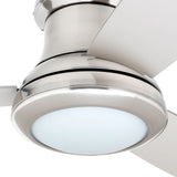 Harbor Breeze Sail Stream 52-in Brushed Nickel LED Indoor Flush Mount Ceiling Fan with Light Kit and Remote, 3-Blade