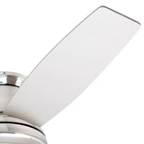 Harbor Breeze Sailstream 52-in Brushed Nickel LED Indoor Flush Mount Ceiling Fan with Light and Remote, 3-Blade