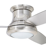 Harbor Breeze Sailstream 52-in Brushed Nickel LED Indoor Flush Mount Ceiling Fan with Light and Remote, 3-Blade