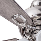 Harbor Breeze Notus 52-in Brushed Nickel LED Indoor Ceiling Fan with Light, Reversible Driftwood/Sienna Blades (5-Blade)