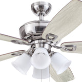 Harbor Breeze Notus 52-in Brushed Nickel LED Indoor Ceiling Fan with Light, Reversible Driftwood/Sienna Blades (5-Blade)
