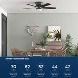 Harbor Breeze Armitage 52-in Bronze LED Indoor Flush Mount Ceiling Fan with Light Kit (5-Blade)