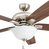 Harbor Breeze Cooperstown 62-in Brushed Nickel LED Indoor Ceiling Fan with Light, 5-Blade