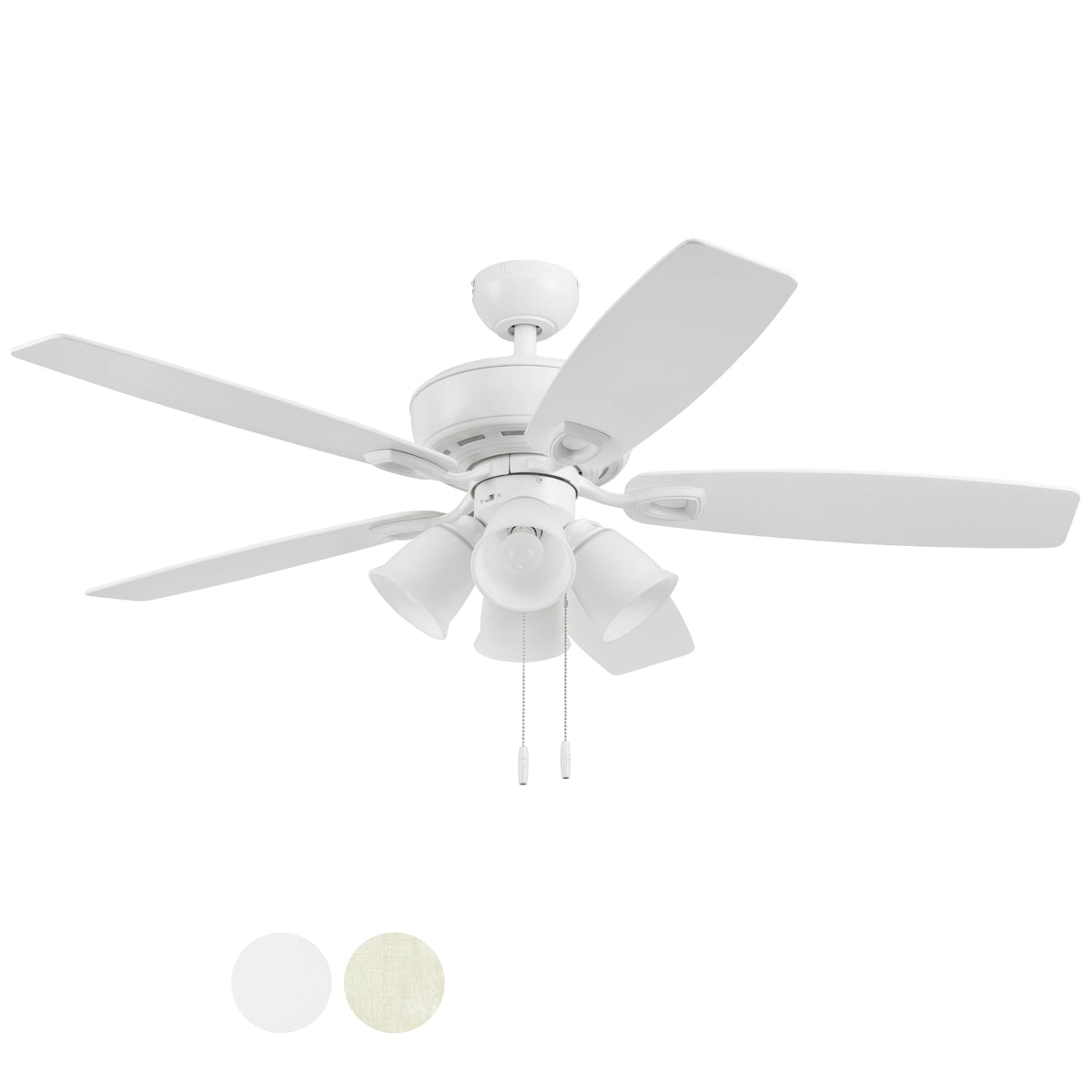 Harbor Breeze Notus 52-in White LED Indoor Ceiling Fan with Light Kit (5-Blade)