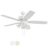 Harbor Breeze Notus 52-in White LED Indoor Ceiling Fan with Light Kit (5-Blade)