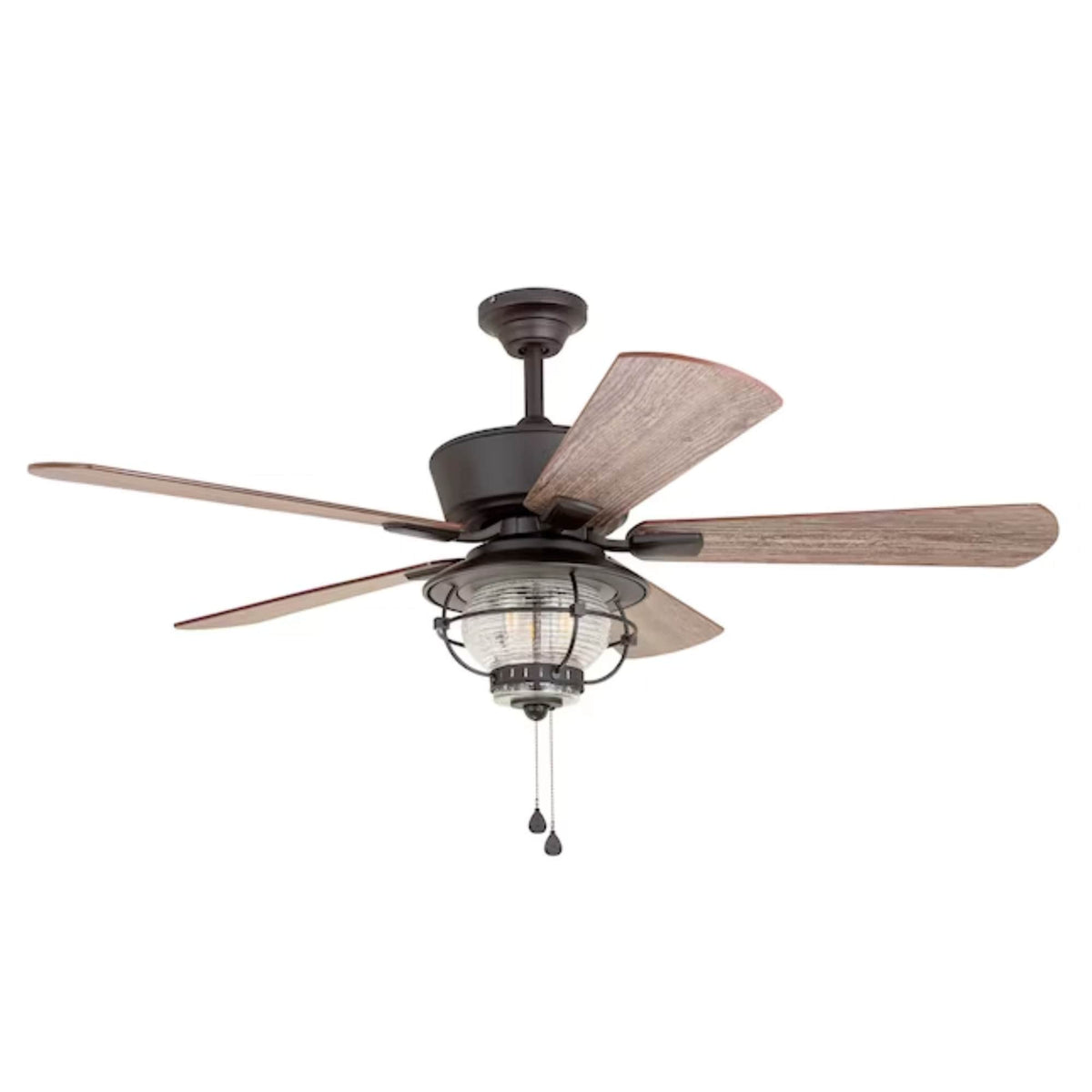 Harbor Breeze Merrimack II 52-in Matte Bronze LED Indoor/Outdoor Ceiling Fan with Light Kit, 5-Blade