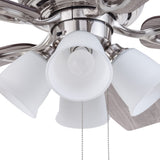 Harbor Breeze Notus 52-in Brushed Nickel LED Indoor Ceiling Fan with Light, Reversible Driftwood/Sienna Blades (5-Blade)