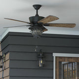 Harbor Breeze Merrimack II 52-in Matte Bronze LED Indoor/Outdoor Ceiling Fan with Light Kit, 5-Blade